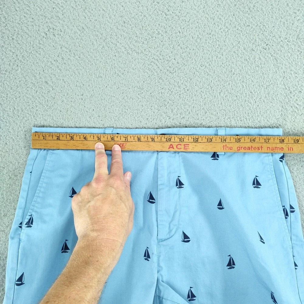 Vineyard Vines Breaker Shorts Mens 36 Light Blue 9 Inch Sailboat Chino Nautical